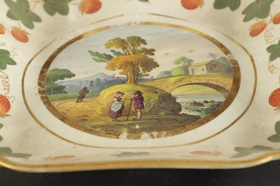 Lot 54 - A WILSON CREAMWARE TUREEN AND COVER PAINTED WITH RURAL LANDSCAPES CIRCA 1800
