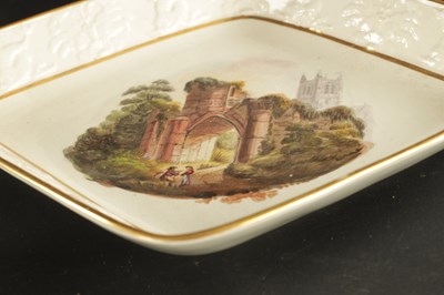 Lot 54 - A WILSON CREAMWARE TUREEN AND COVER PAINTED WITH RURAL LANDSCAPES CIRCA 1800
