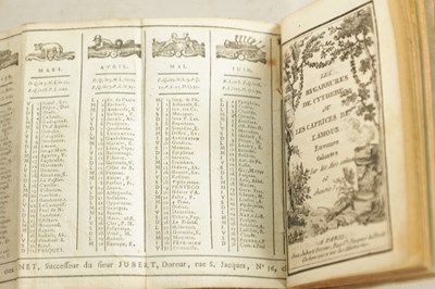 Lot 289 - A LATE 18TH CENTURY FRENCH SMALL BOOK TITLED ‘LES BYGARRURES DE CYTHERE OU LES CAPRICES DE L’AMOUR’ DATED 1793, A PARIS