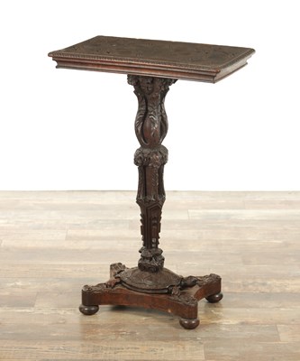 Lot 170 - A 19TH CENTURY CARVED HARDWOOD ANGLO INDIAN OCCASIONAL TABLE
