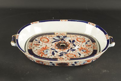 Lot 189 - A 19TH CENTURY IRONSTONE LARGE DISH AND DRAINER