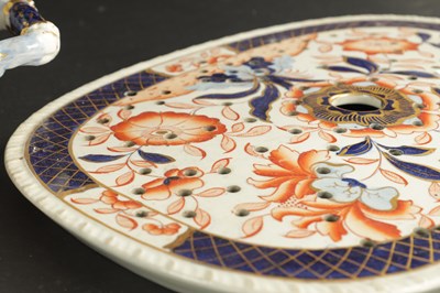Lot 189 - A 19TH CENTURY IRONSTONE LARGE DISH AND DRAINER