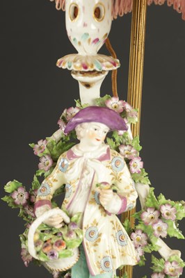 Lot 73 - A FRENCH PORCELAIN LAMP FIGURE