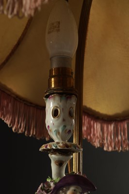 Lot 73 - A FRENCH PORCELAIN LAMP FIGURE