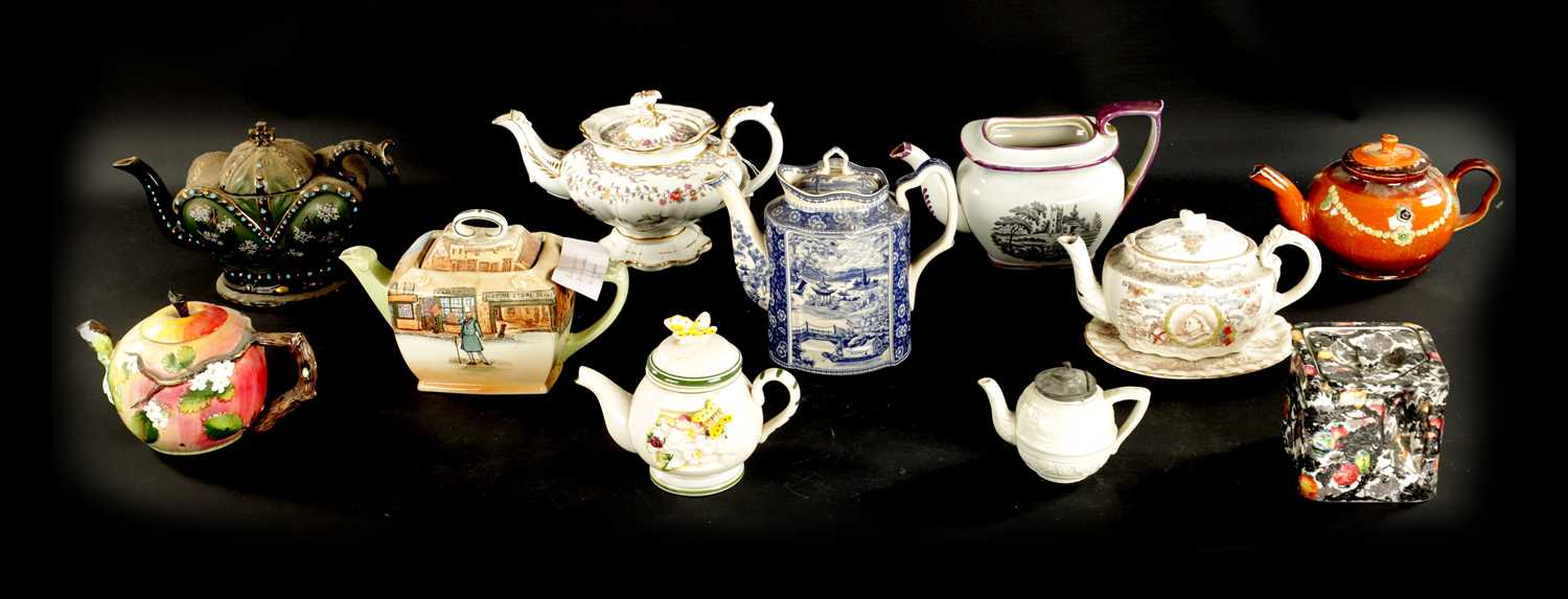 Lot 306 - A COLLECTION OF ELEVEN 19TH CENTURY TEAPOTS