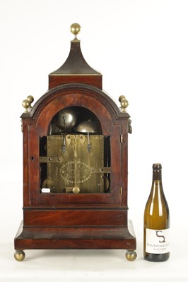Lot 1021 - RUSSELL, BARBICAN, LONDON A LATE GEORGE III BRASS MOUNTED MAHOGANY THREE-TRAIN BRACKET CLOCK