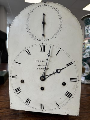 Lot 1021 - RUSSELL, BARBICAN, LONDON A LATE GEORGE III BRASS MOUNTED MAHOGANY THREE-TRAIN BRACKET CLOCK