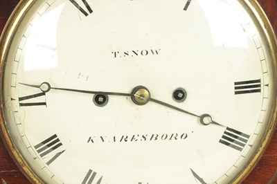 Lot 1088 - T SNOW, KNARESBOROUGH A GEORGE III BRASS INLAID MAHOGANY EIGHT DAY BRACKET CLOCK