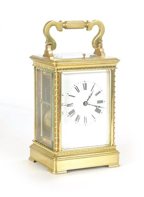 Lot 1160 - A LATE 19TH CENTURY FRENCH REPEATING CARRIAGE CLOCK