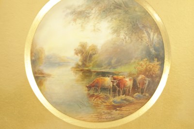 Lot 67 - A PAIR OF ROYAL WORCESTER CIRCULAR HANGING PLAQUES BY JOHN STINTON