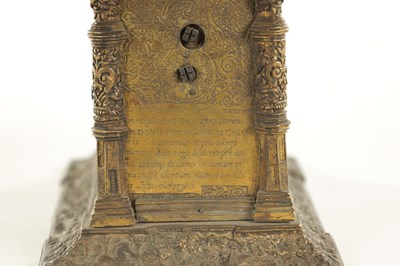 Lot 1023 - IN THE MANNER OF JEREMIAS METZGER - A 16TH CENTURY STYLE AUSBERG GILT BRASS ASTRONOMICAL TABLE CLOCK CIRCA 1880