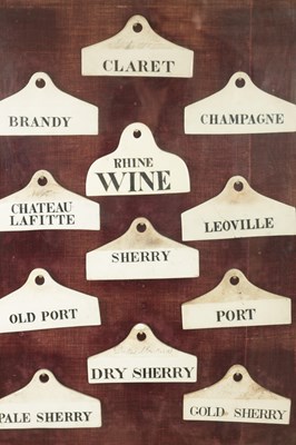 Lot 780 - A COLLECTION OF 18TH CENTURY PORCELAIN WINE BIN LABELS
