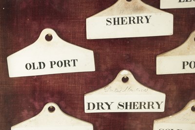 Lot 780 - A COLLECTION OF 18TH CENTURY PORCELAIN WINE BIN LABELS