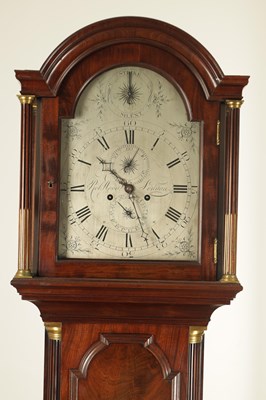 Lot 1116 - ROBERT WOOD, LONDON. A GEORGE III FIGURED MAHOGANY LONGCASE CLOCK