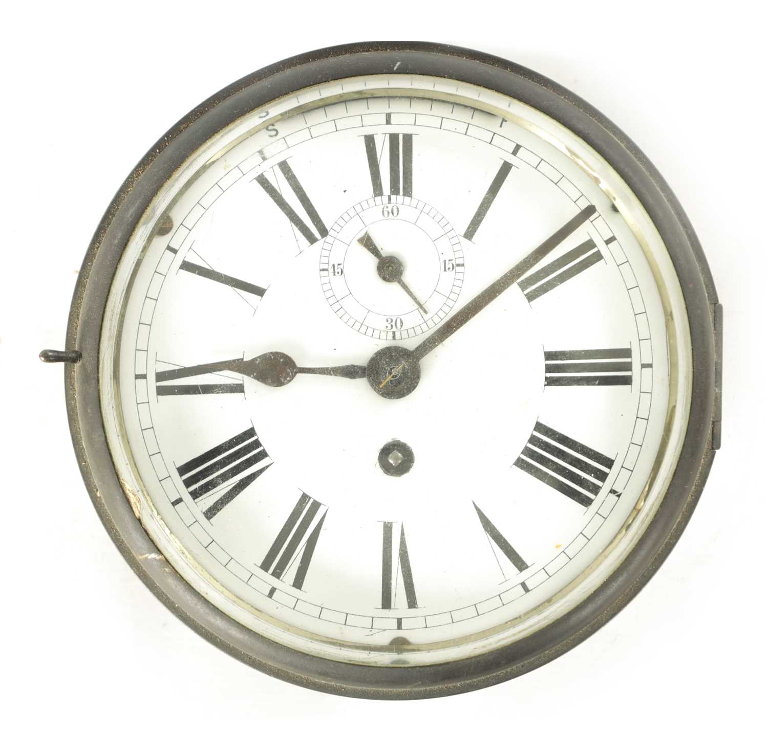 Lot 1138 - A LATE 19TH CENTURY ENGLISH FUSEE SHIPS CLOCK