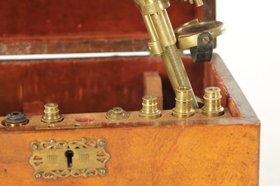 Lot 588 - A LATE GEORGE III CENTURY CHEST TYPE COMPOUND MICROSCOPE