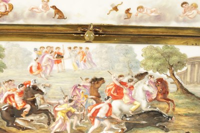 Lot 84 - A 19TH CENTURY NAPLES CAPODIMONTE STYLE PORCELAIN AND GILT BRASS MOUNTED CASKET
