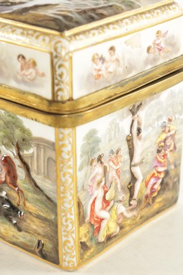 Lot 84 - A 19TH CENTURY NAPLES CAPODIMONTE STYLE PORCELAIN AND GILT BRASS MOUNTED CASKET