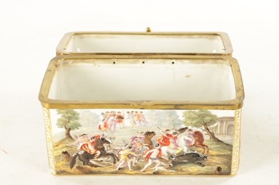 Lot 84 - A 19TH CENTURY NAPLES CAPODIMONTE STYLE PORCELAIN AND GILT BRASS MOUNTED CASKET