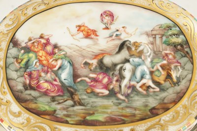 Lot 70 - A 19TH CENTURY NAPLES CAPODIMONTE STYLE PORCELAIN AND GILT BRASS MOUNTED CASKET