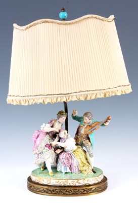Lot 72 - A 19TH CENTURY MEISSEN FIGURE GROUP MOUNTED ON...