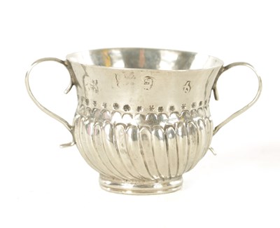 Lot 404 - A QUEEN ANNE MINIATURE SILVER PORRINGER
