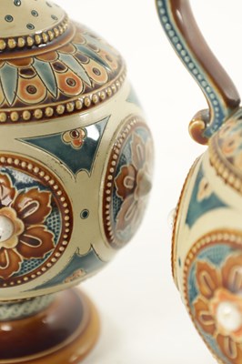 Lot 80 - A PAIR OF METTLACH BULBOUS JUGS