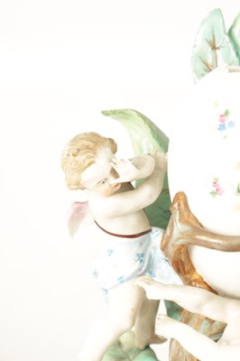 Lot 66 - A LATE 19TH CENTURY KPM PORCELAIN CHERUB VASE