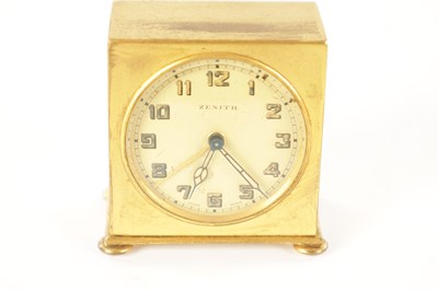 Lot 1017 - A 1930'S ZENITH WATCH CO. SWISS BOUDOIR TRAVELLING ALARM CLOCK
