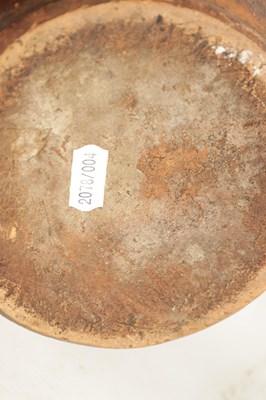 Lot 76 - AN EARLY BROWN GLAZED TERRACOTTA WINE JAR