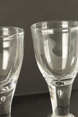 Lot 2 - A SET OF THREE 18TH CENTURY STYLE GLASS RUMMERS