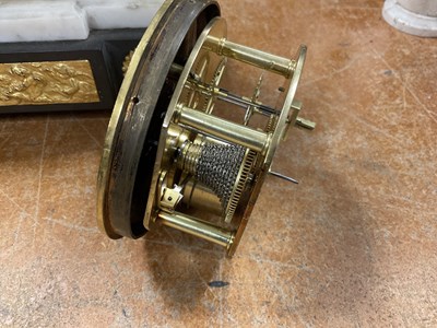 Lot 1003 - A REGENCY BRONZE AND ORMOLU FUSEE MANTEL CLOCK