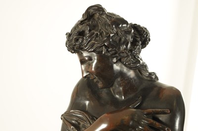Lot 844 - JEAN ANTOINE HOUDON (1741-1828) A LARGE EARLY 19TH CENTURY REGENCY PATINATED BRONZE SCULPTURE OF A CLASSICAL SEMI NUDE LADY