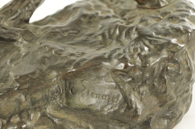 Lot 701 - EMILE DESIRE LIENARD (1842-1890) A LATE 19TH CENTURY BRONZE SCULPTURE DEPICTING A SPANIEL WITH PHEASANT