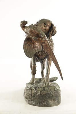 Lot 701 - EMILE DESIRE LIENARD (1842-1890) A LATE 19TH CENTURY BRONZE SCULPTURE DEPICTING A SPANIEL WITH PHEASANT