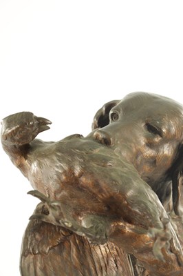 Lot 701 - EMILE DESIRE LIENARD (1842-1890) A LATE 19TH CENTURY BRONZE SCULPTURE DEPICTING A SPANIEL WITH PHEASANT