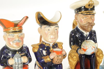 Lot 78 - A SET OF TEN WILKINSON CHARACTER JUGS, DESIGNED BY SIR FRANCIS CARRUTHERS GOULD