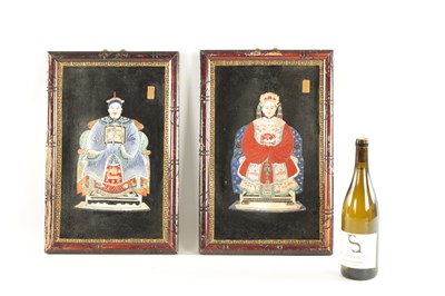 Lot 52 - A PAIR OF 19TH CENTURY CHINESE PORCELAIN PLAQUE PORTRAITS