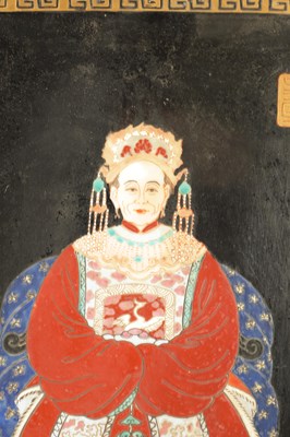 Lot 52 - A PAIR OF 19TH CENTURY CHINESE PORCELAIN PLAQUE PORTRAITS