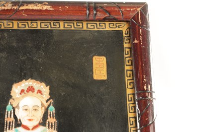 Lot 52 - A PAIR OF 19TH CENTURY CHINESE PORCELAIN PLAQUE PORTRAITS