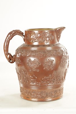 Lot 56 - A LARGE 19TH CENTURY BRAMPTON DERBYSHIRE SALT GLAZED BELL RINGERS / HARVEST JUG