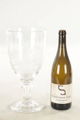 Lot 1 - A LATE GEORGIAN GIANT GLASS GOBLET