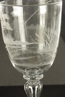 Lot 1 - A LATE GEORGIAN GIANT GLASS GOBLET