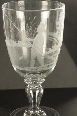 Lot 1 - A LATE GEORGIAN GIANT GLASS GOBLET