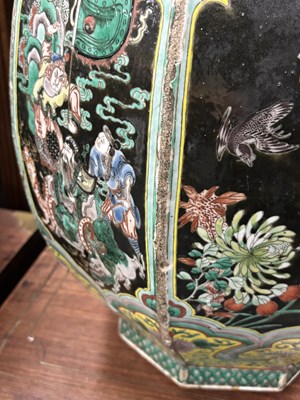 Lot 133 - AN IMPRESSIVE PAIR OF 19TH CENTURY CHINESE FAMILLE NOIRE DOUBLE GOURD HALL VASES