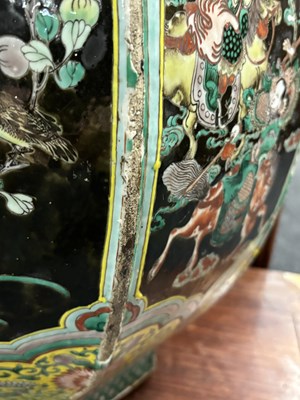 Lot 133 - AN IMPRESSIVE PAIR OF 19TH CENTURY CHINESE FAMILLE NOIRE DOUBLE GOURD HALL VASES