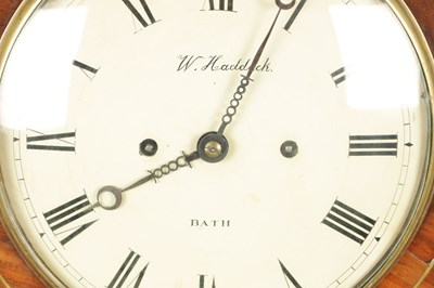 Lot 1130 - W. HADDACK, BATH. A REGENCY BRASS INLAID FIGURED MAHOGANY QUARTER STRIKING EIGHT-DAY BRACKET CLOCK