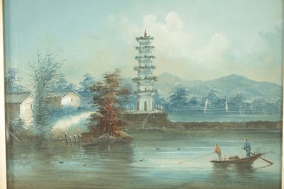 Lot 93 - A PAIR OF LATE 19TH CENTURY CHINESE GOUACHE ON BOARDS