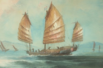 Lot 93 - A PAIR OF LATE 19TH CENTURY CHINESE GOUACHE ON BOARDS