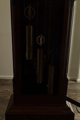 Lot 1060 - G. & T. HAMMOND, MANCHESTER. A REGENCY QUARTER CHIMING DOMESTIC REGULATOR LONGCASE CLOCK